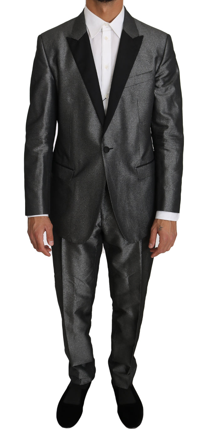 Dolce & Gabbana Gray Patterned MARTINI 2 Piece Suit | Regal Royce