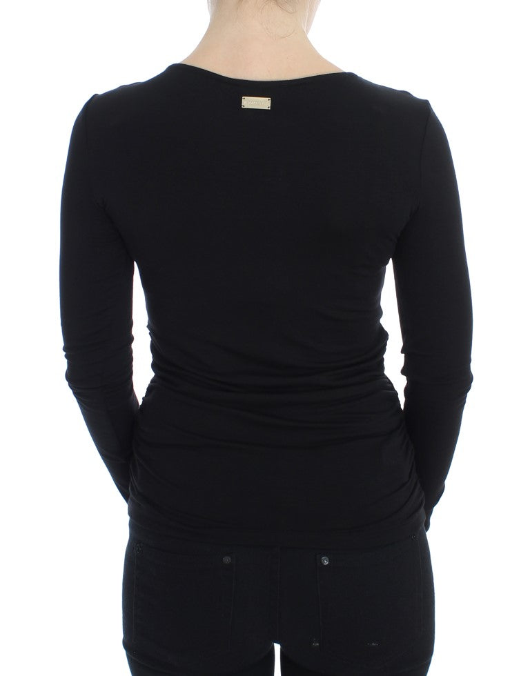 Versace Jeans Black Stretch Longsleeve Sweater | Regal Royce