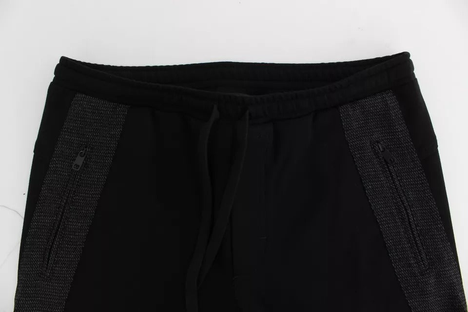 Dolce & Gabbana Black Gray Wool Casual Trousers Stripe Pants | Regal Royce