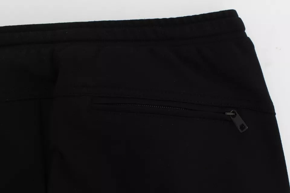 Dolce & Gabbana Black Gray Wool Casual Trousers Stripe Pants | Regal Royce