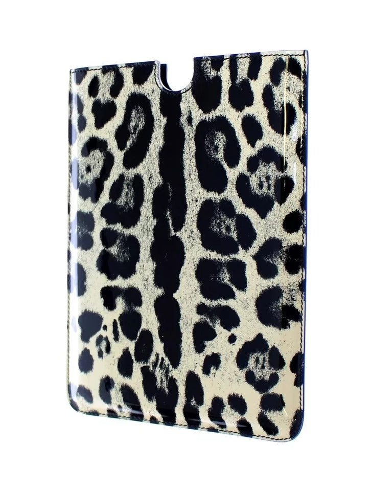 Dolce & Gabbana White Leopard Pattern Leather eBook Cover Tablet Case | Regal Royce