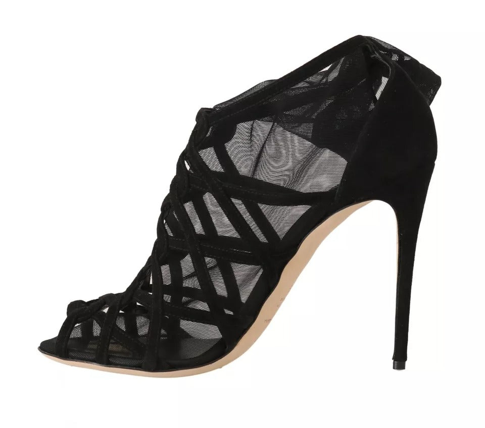 Dolce & Gabbana Black Suede Stilettos Booties Socks Shoes | Regal Royce