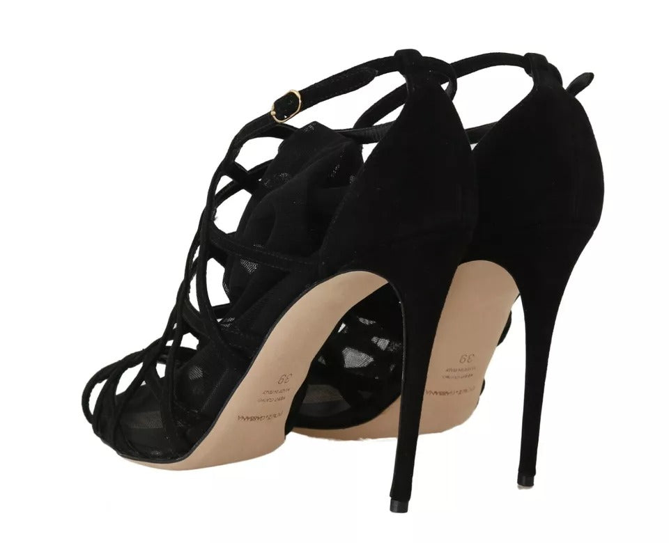 Dolce & Gabbana Black Suede Stilettos Booties Socks Shoes | Regal Royce