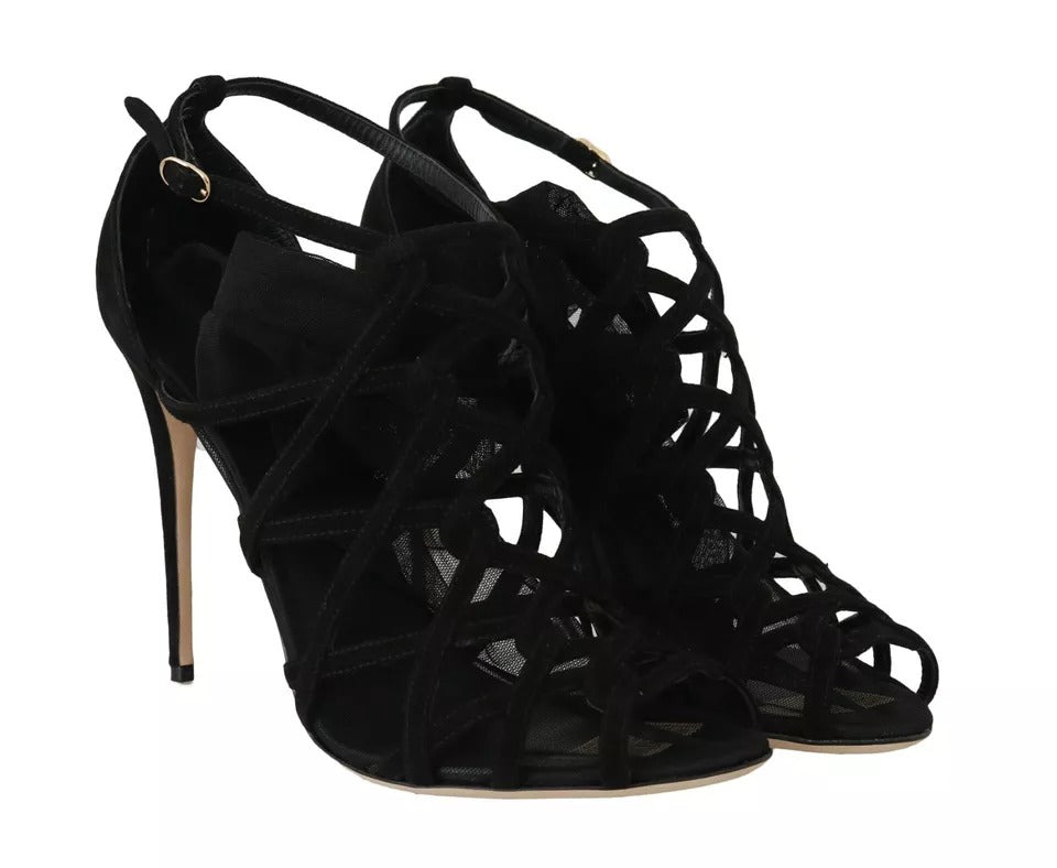 Dolce & Gabbana Black Suede Stilettos Booties Socks Shoes | Regal Royce