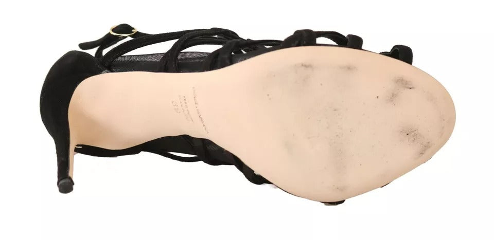 Dolce & Gabbana Black Suede Stilettos Booties Socks Shoes | Regal Royce