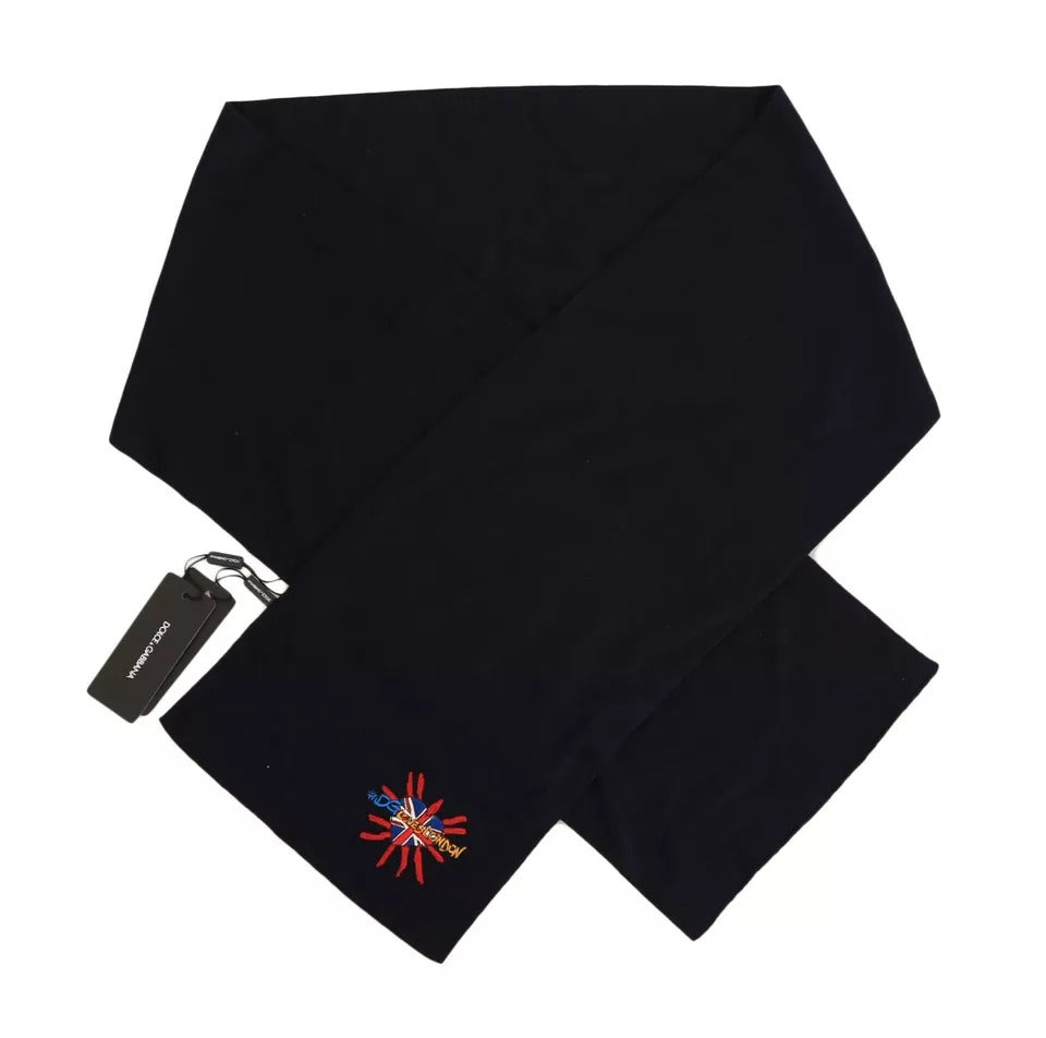 Dolce & Gabbana Blue Wool #DGLovesLondon Shawl Scarf | Regal Royce