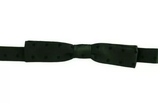 Dolce & Gabbana Green Dotted Silk Adjustable Neck Bow Tie | Regal Royce
