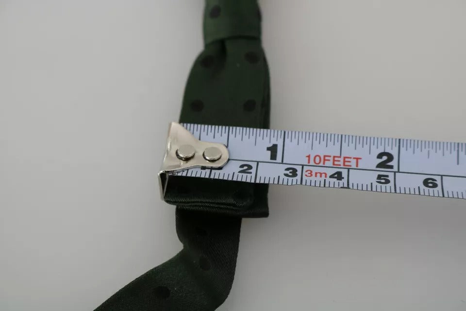 Dolce & Gabbana Green Dotted Silk Adjustable Neck Bow Tie | Regal Royce