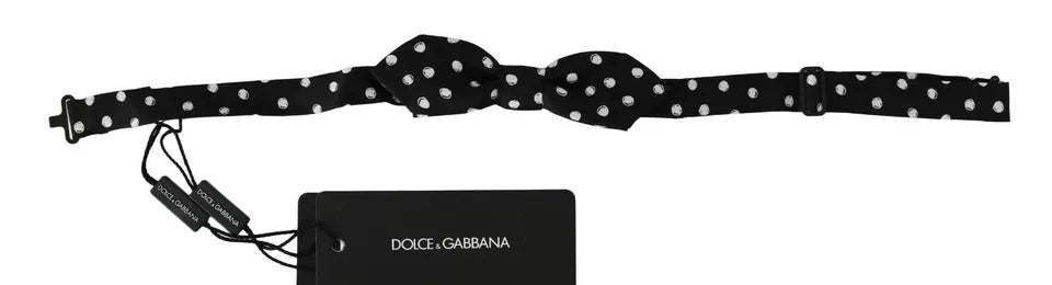 Dolce & Gabbana Black Polka Dots Adjustable Neck Bow Tie | Regal Royce