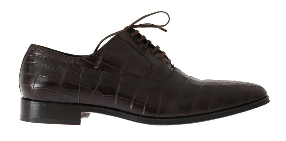 Dolce & Gabbana Brown Patterned Leather Dress Formal Shoes | Regal Royce