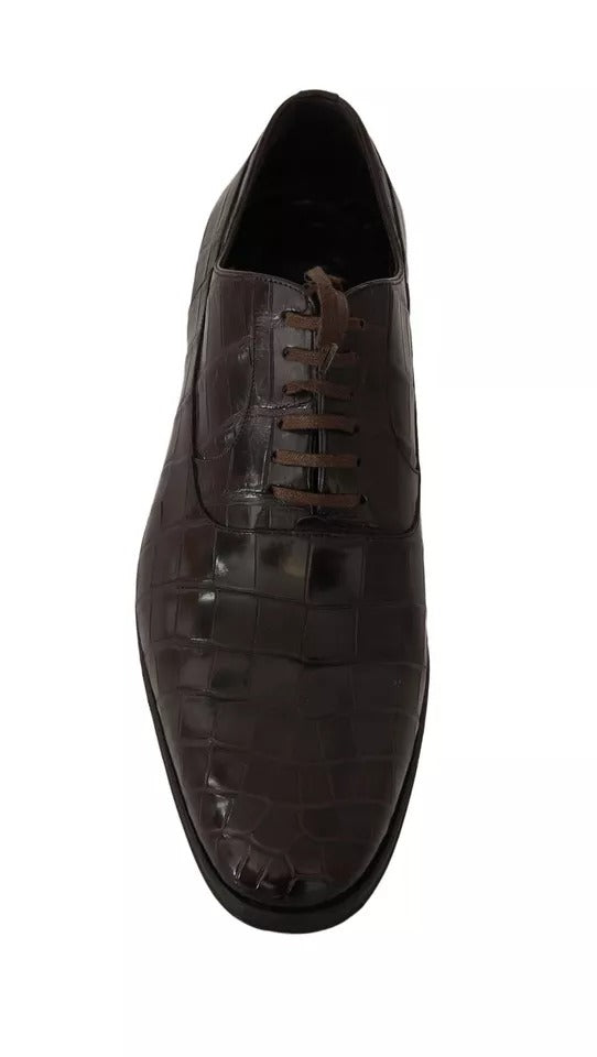 Dolce & Gabbana Brown Patterned Leather Dress Formal Shoes | Regal Royce
