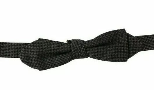 Dolce & Gabbana Gray Pattern Silk Adjustable Neck Bow Tie | Regal Royce