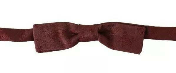 Dolce & Gabbana Bordeaux Silk Floral Faille Adjustable Bow Tie | Regal Royce