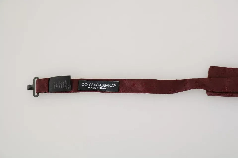 Dolce & Gabbana Bordeaux Silk Floral Faille Adjustable Bow Tie | Regal Royce