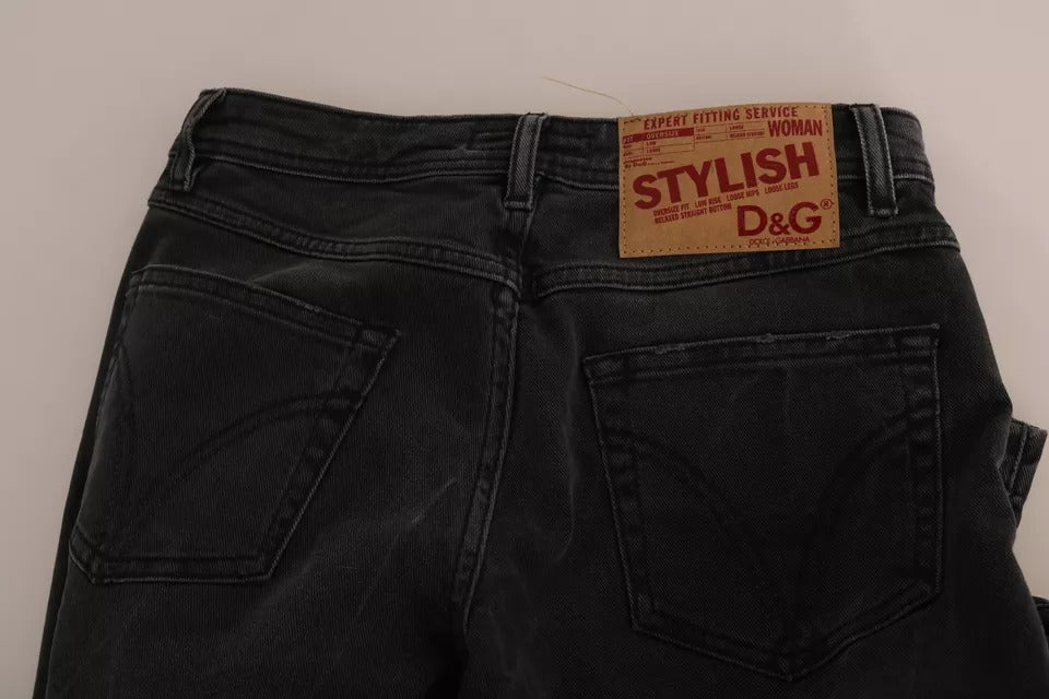 Dolce & Gabbana Black Slim Fit Cotton Jeans D&G Pants | Regal Royce