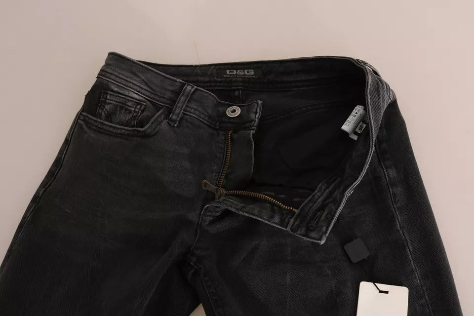 Dolce & Gabbana Black Slim Fit Cotton Jeans D&G Pants | Regal Royce