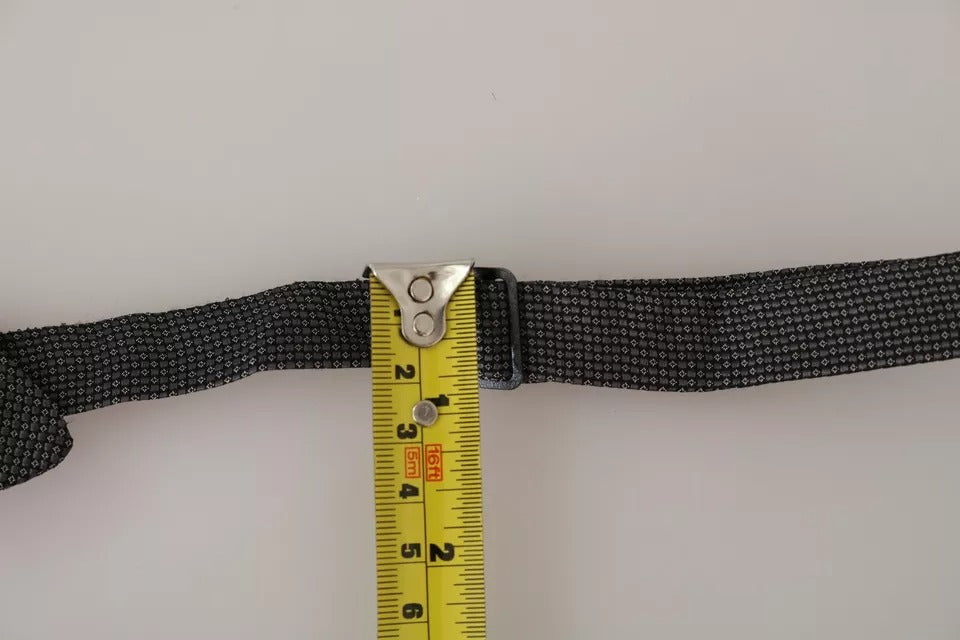 Dolce & Gabbana Gray Silk Patterned Mens Necktie Bow Tie | Regal Royce