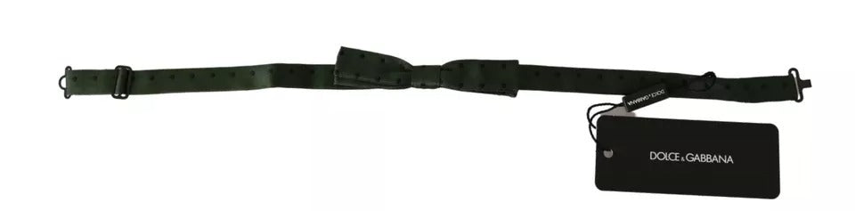 Dolce & Gabbana Green Silk Dotted Mens Necktie Bow Tie | Regal Royce