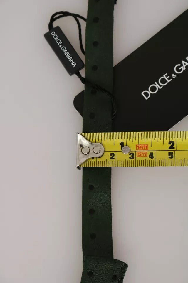 Dolce & Gabbana Green Silk Dotted Mens Necktie Bow Tie | Regal Royce
