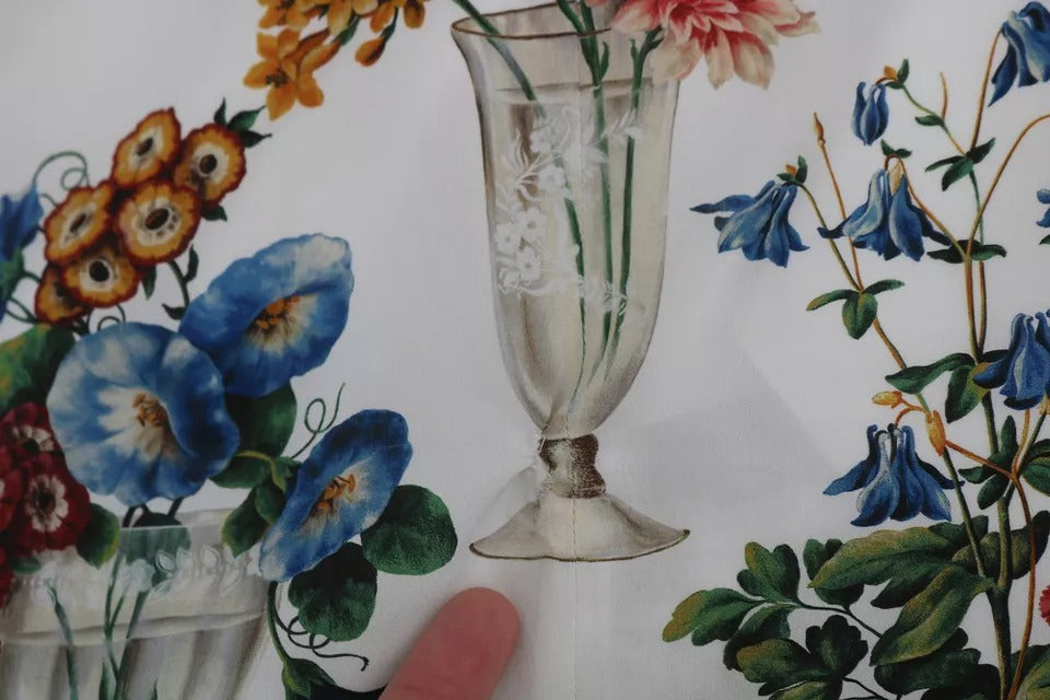 Dolce & Gabbana White Lace Floral Vase Shift Mini Dress | Regal Royce