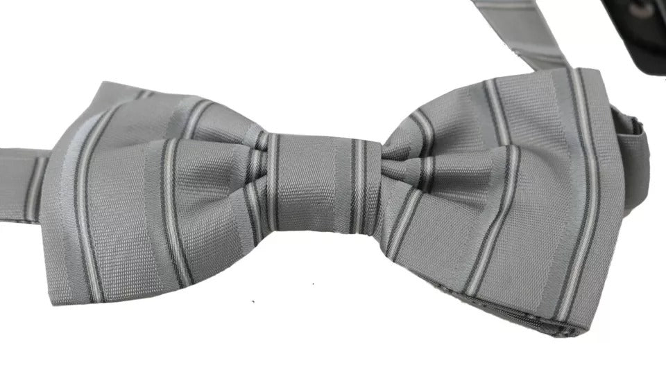 Dolce & Gabbana Light Gray Lining Adjustable Neck Butterfly Bow Tie | Regal Royce