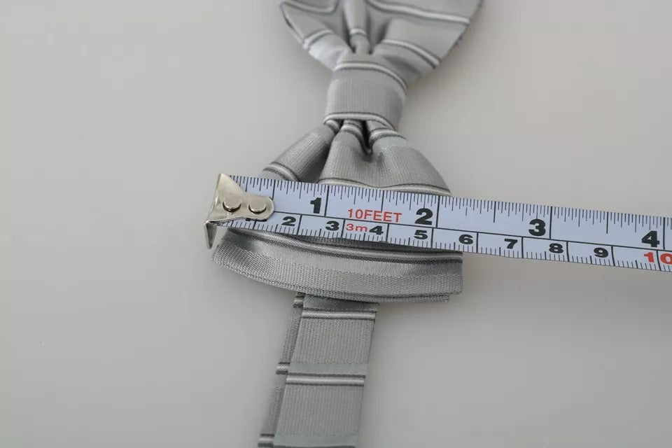 Dolce & Gabbana Light Gray Lining Adjustable Neck Butterfly Bow Tie | Regal Royce