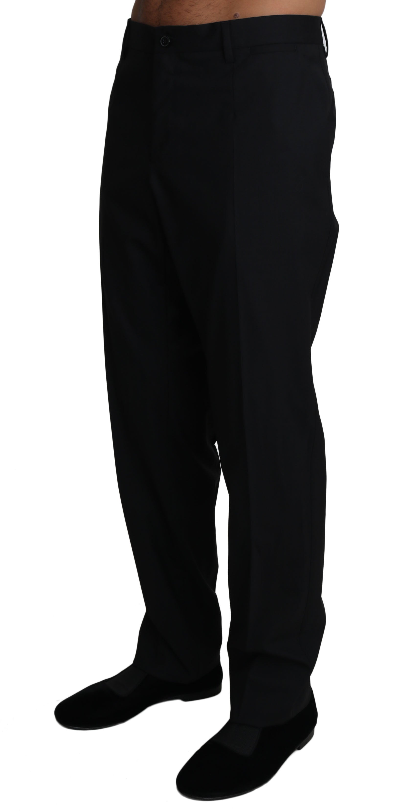 Dolce & Gabbana Black Wool Stretch Dress Trousers Pants | Regal Royce