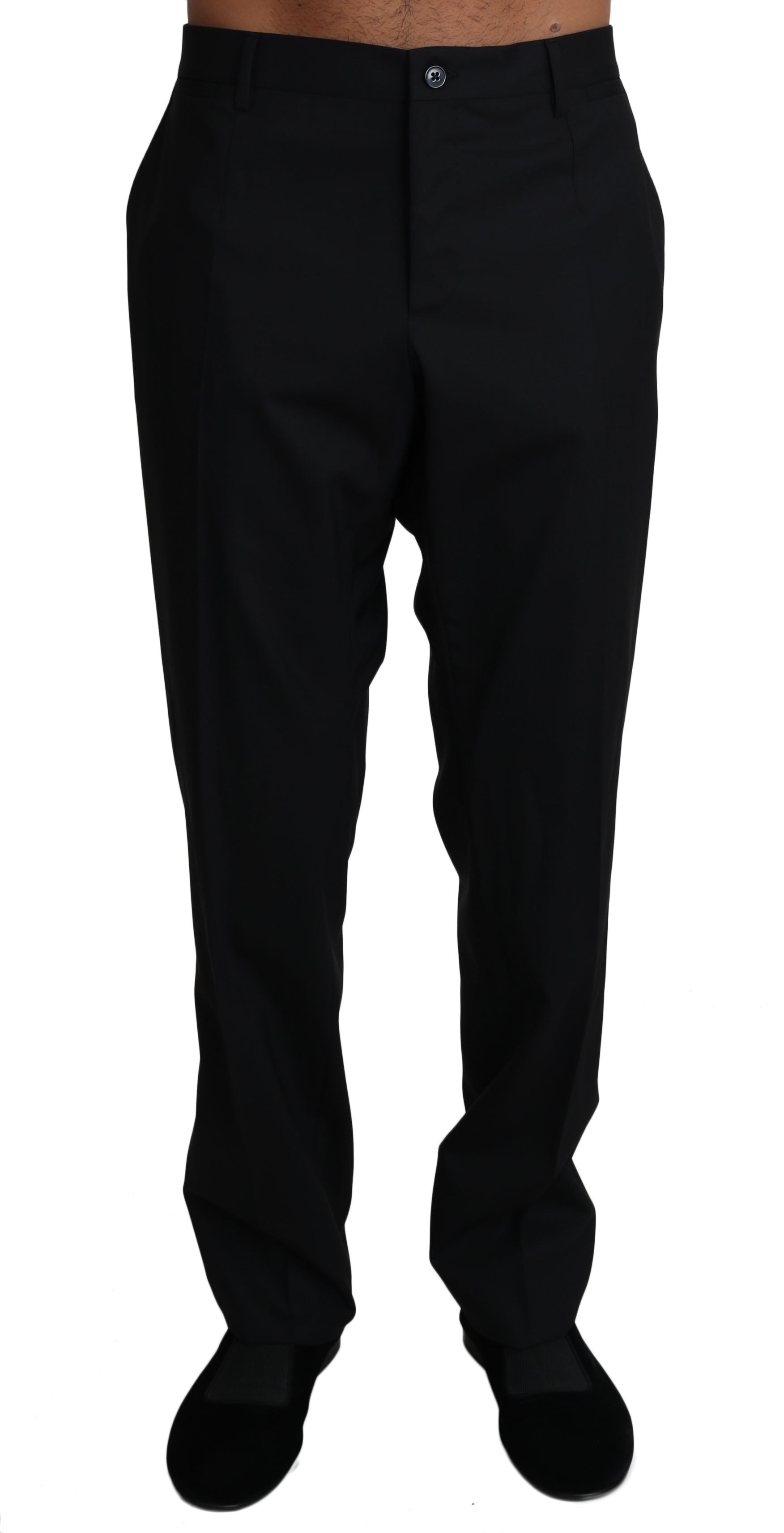 Dolce & Gabbana Black Wool Stretch Dress Trousers Pants | Regal Royce