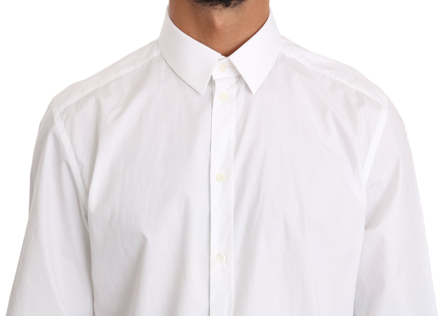Dolce & Gabbana White Cotton GOLD Dress Shirt | Regal Royce