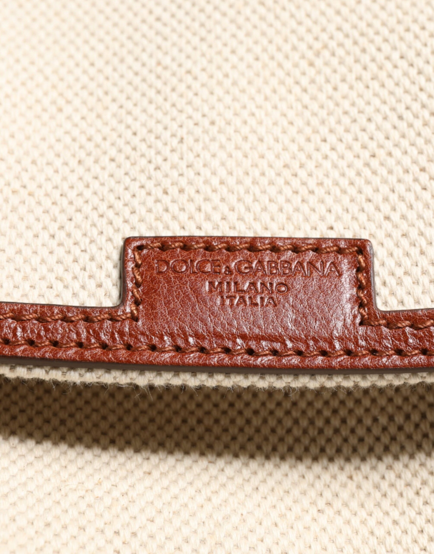 Dolce & Gabbana Beige Brown Canvas Leather Travel Back Pack Bag | Regal Royce