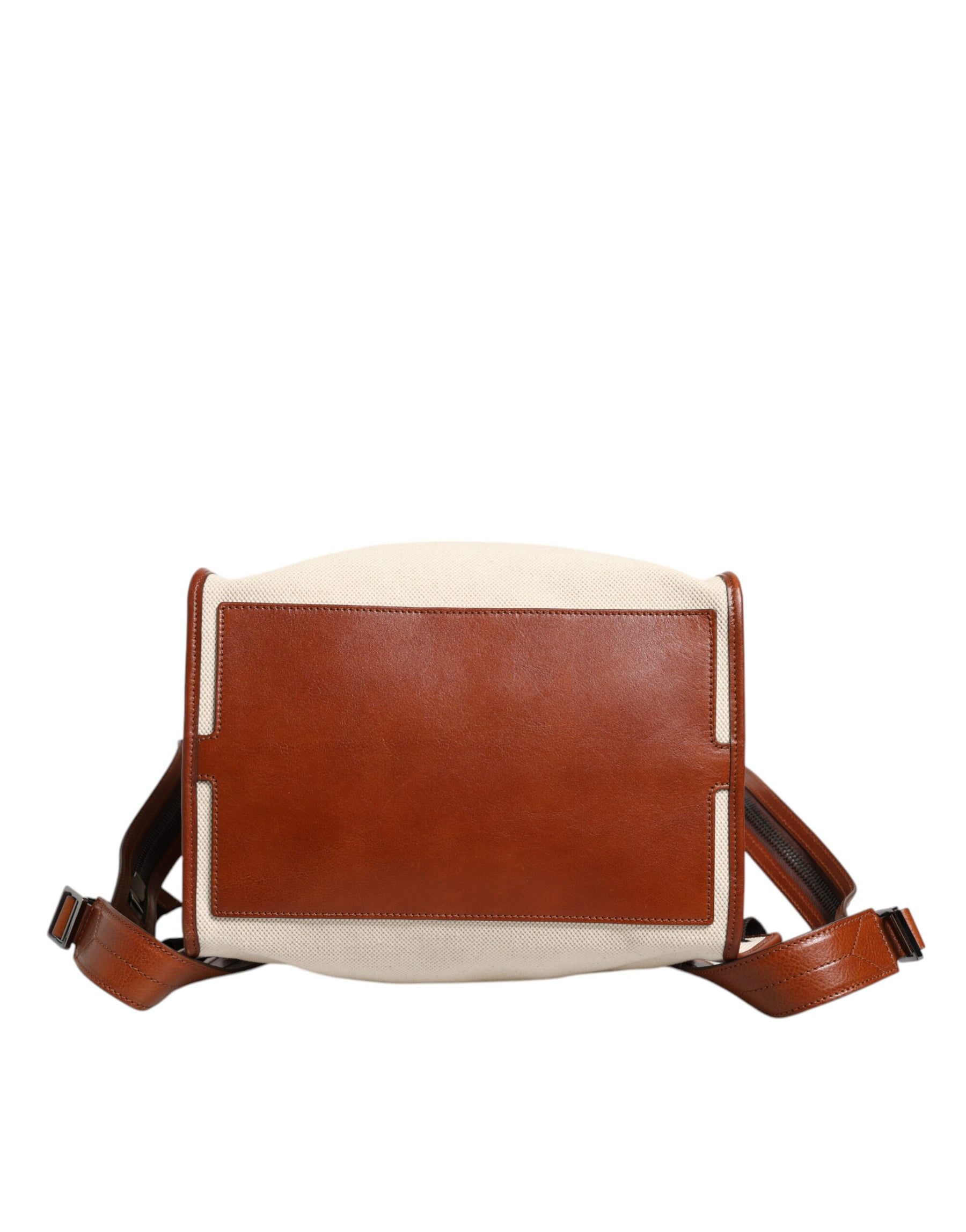 Dolce & Gabbana Beige Brown Canvas Leather Travel Back Pack Bag | Regal Royce