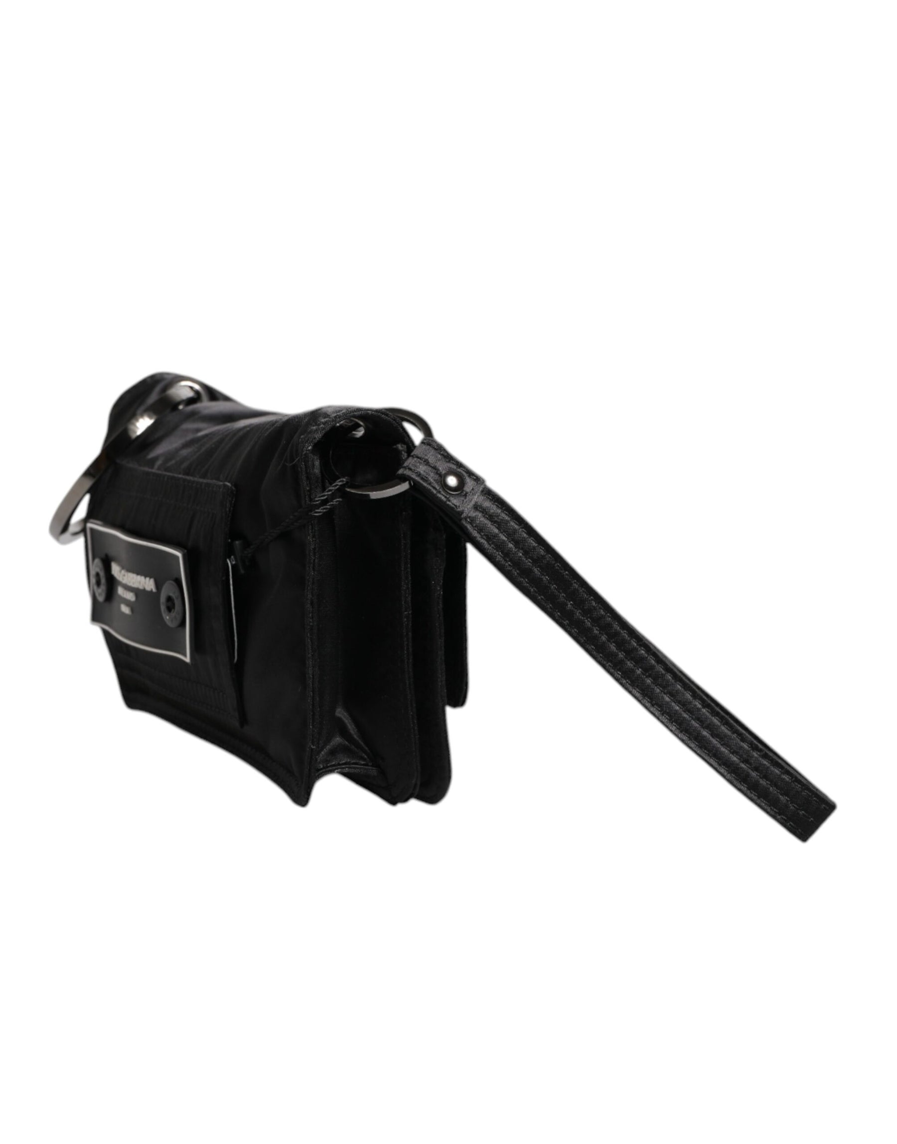 Dolce & Gabbana Black Fabric Logo Two Way Clutch Crossbody Bag | Regal Royce