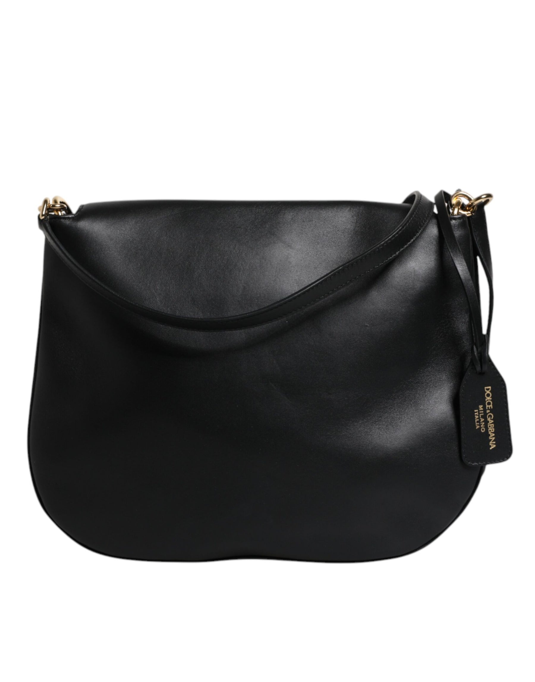 Dolce & Gabbana Black Leather Flap Saddle Shoulder Bag | Regal Royce