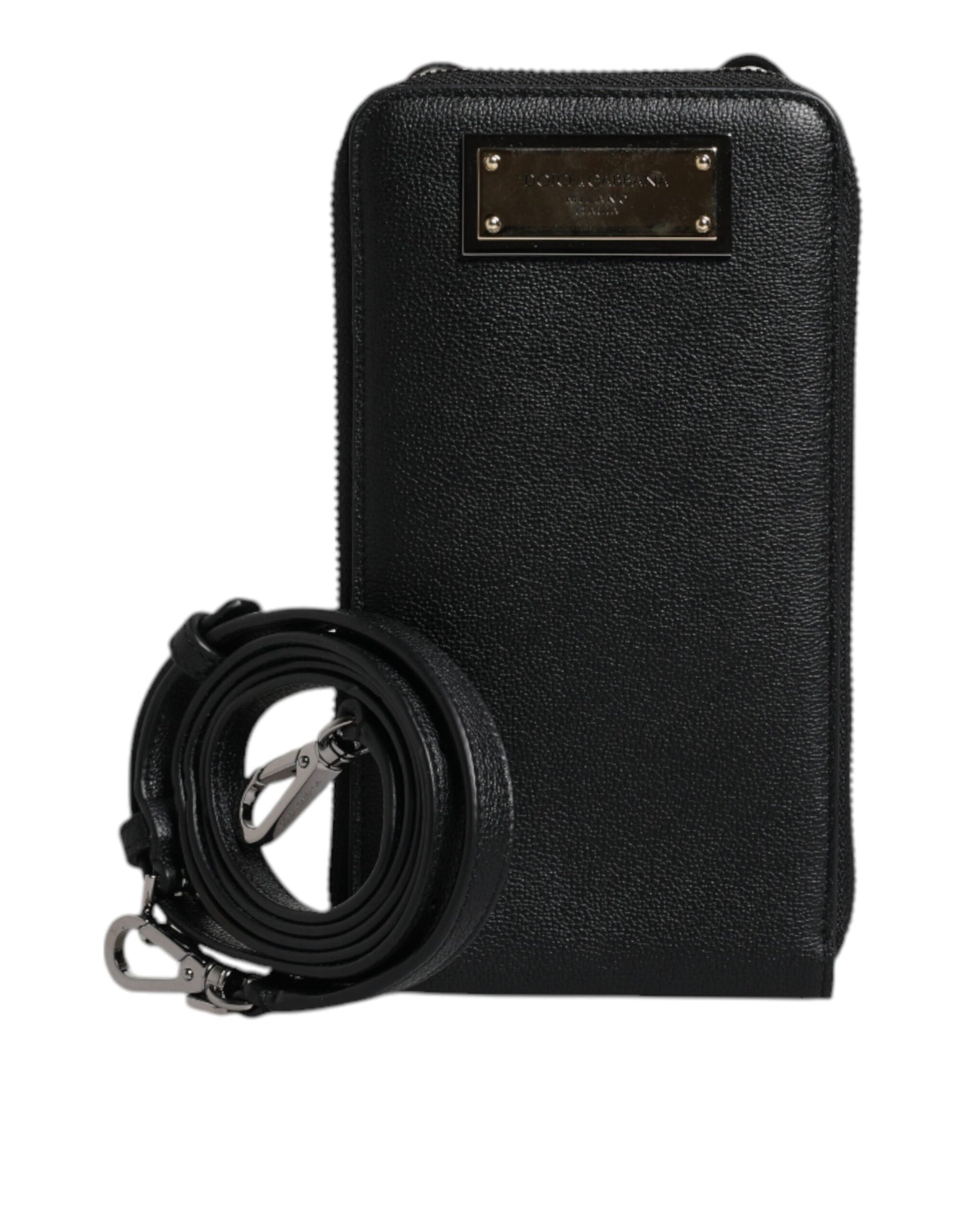 Dolce & Gabbana Black Leather Purse Crossbody Sling Phone Bag | Regal Royce