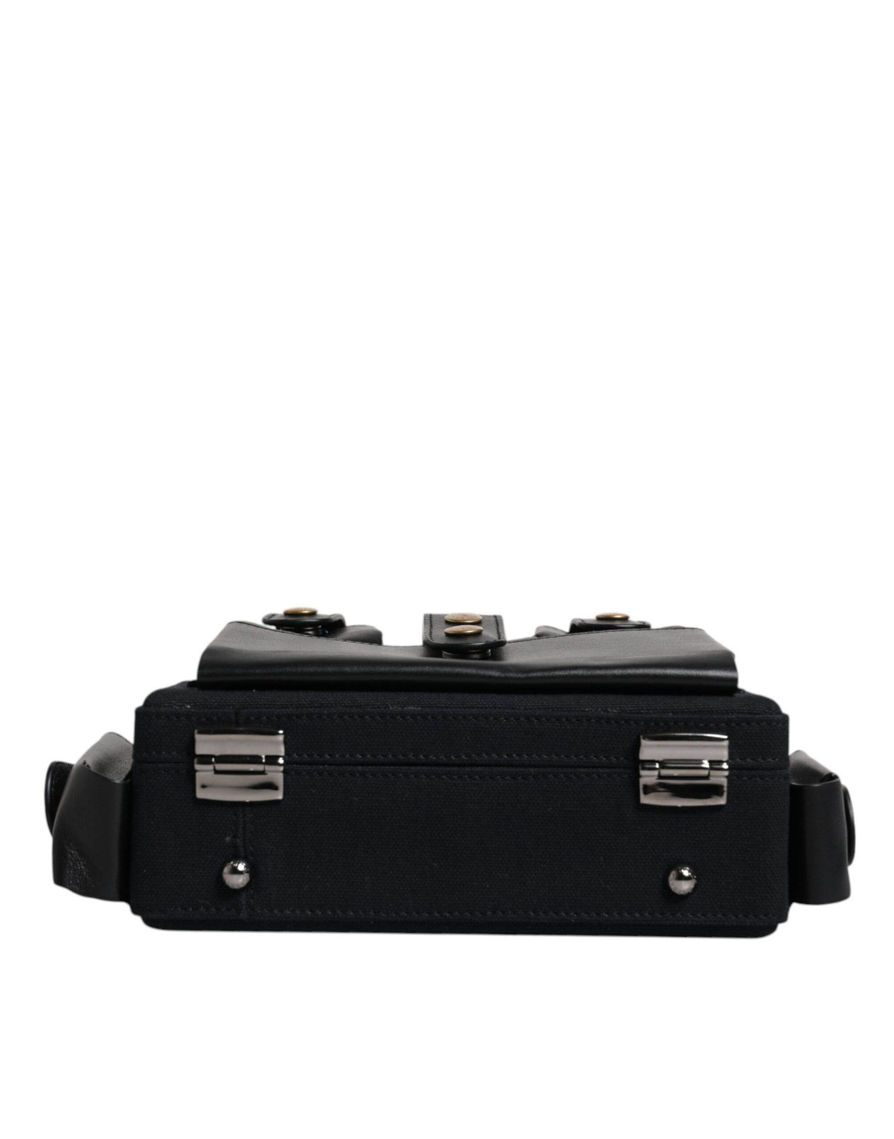 Dolce & Gabbana Black Leather Crossbody Top Handle Bag | Regal Royce
