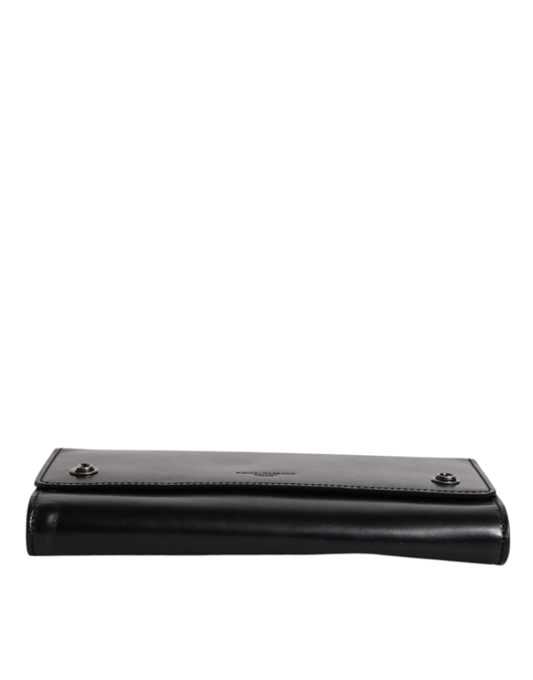 Dolce & Gabbana Black Leather Logo Embossed Crossbody Bag | Regal Royce