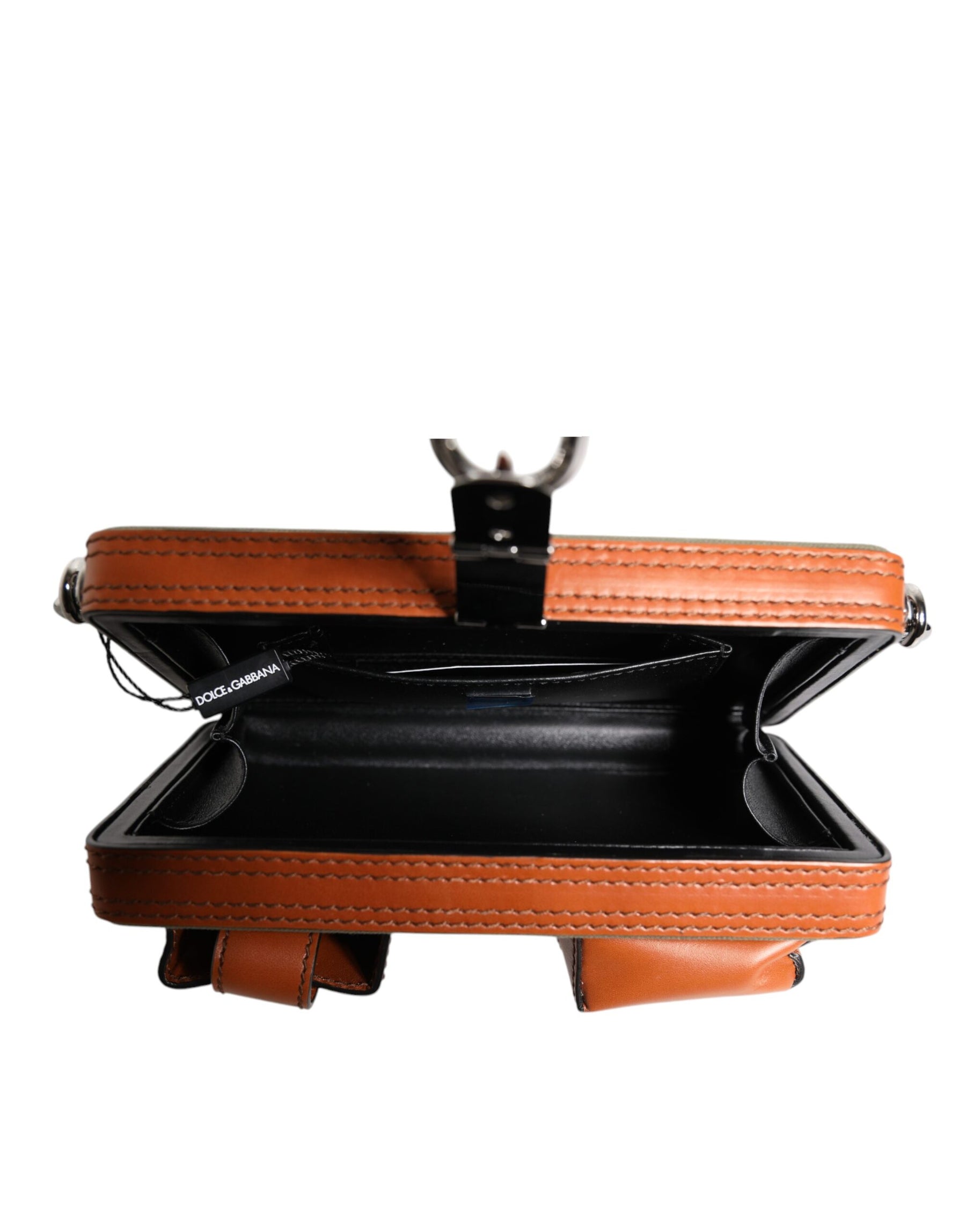 Dolce & Gabbana Green Brown Leather Clutch Purse Bag | Regal Royce