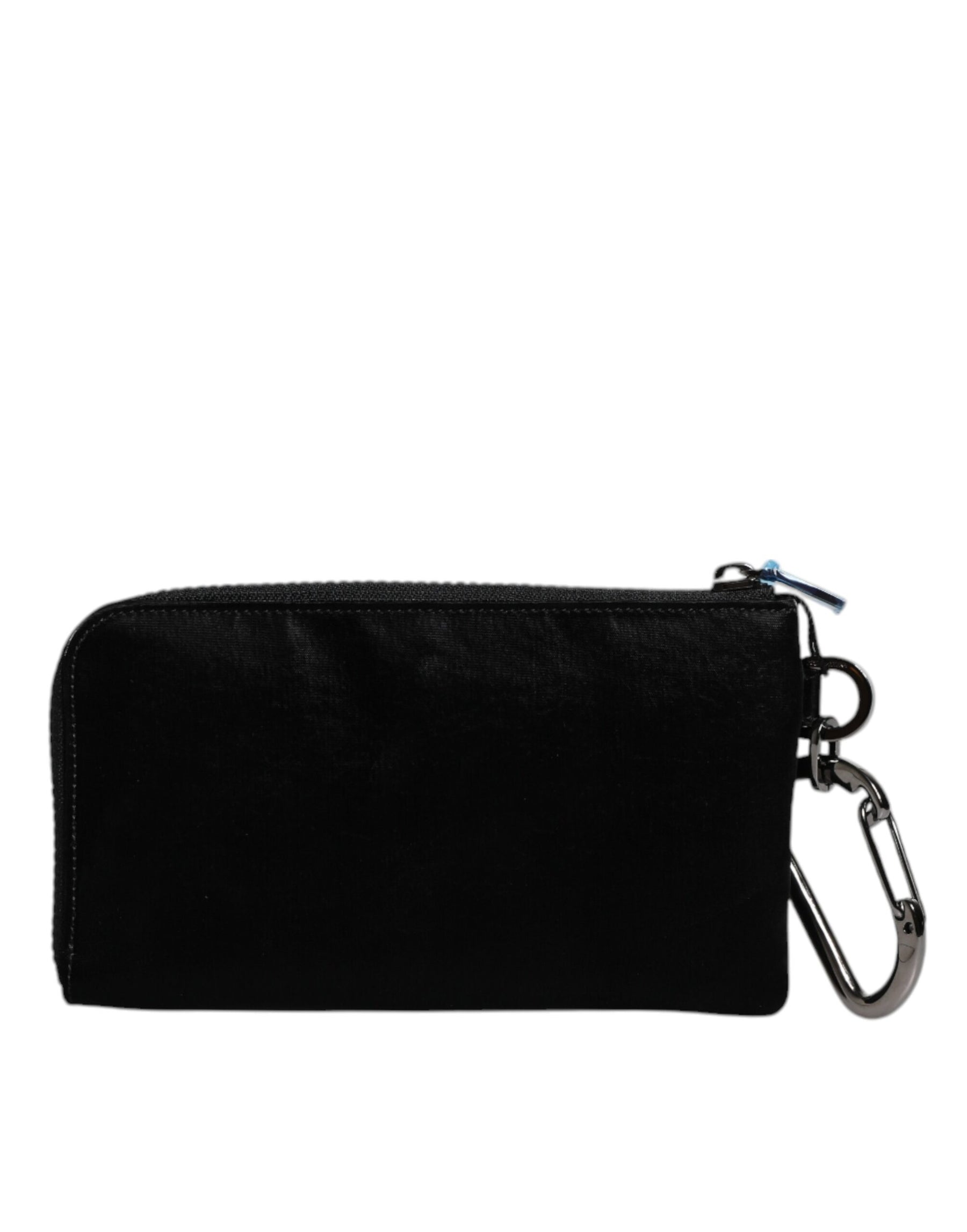 Dolce & Gabbana Black Nylon Logo Plaque Keyring Pouch Clutch Bag | Regal Royce
