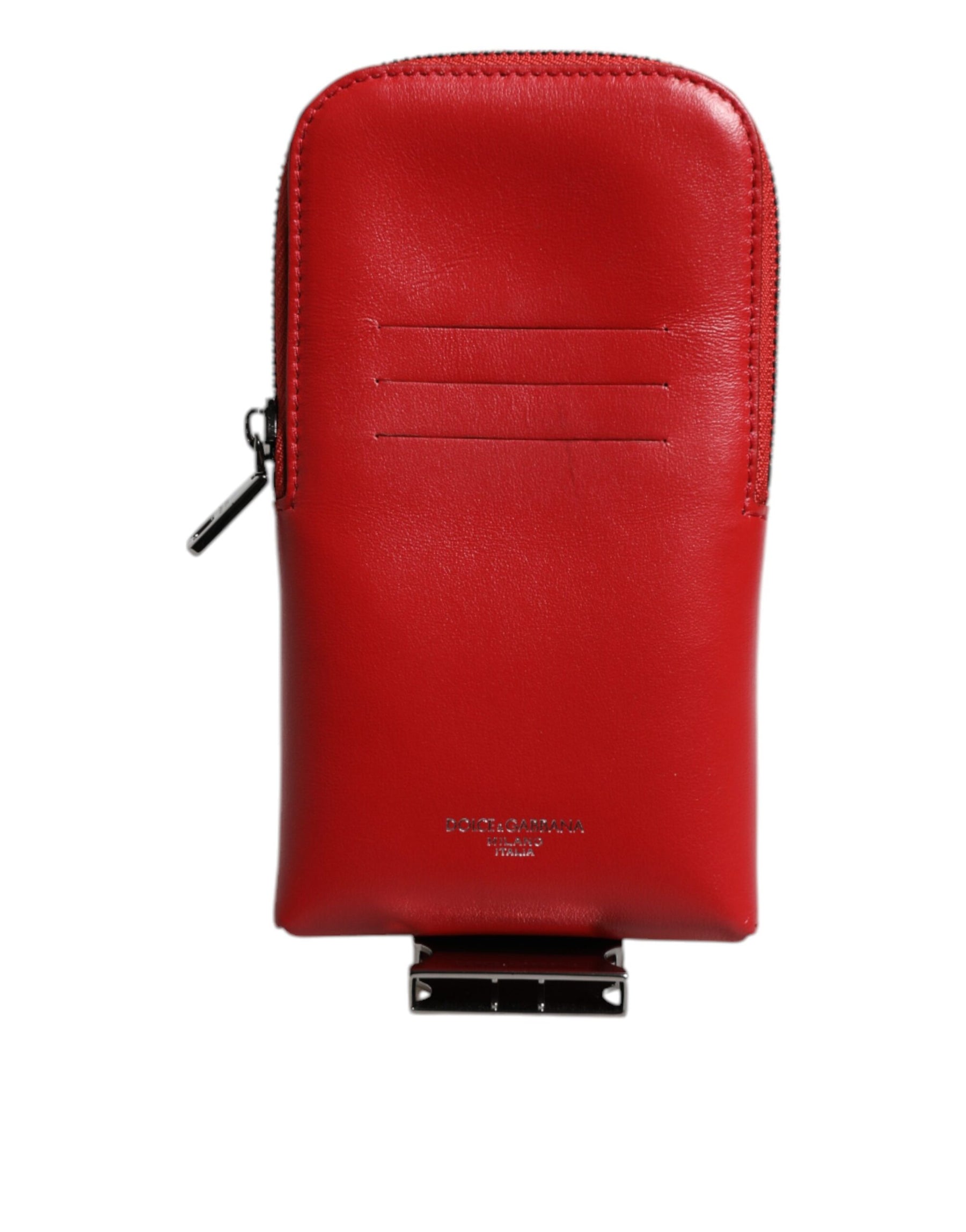 Dolce & Gabbana Red Leather Logo Zip Around Card Holder Wide Strap Wallet (Copy) | Regal Royce