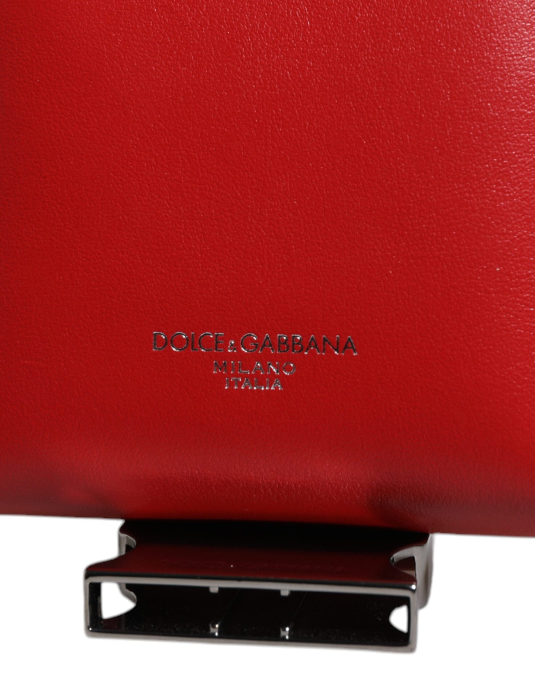 Dolce & Gabbana Red Leather Logo Zip Around Card Holder Wide Strap Wallet | Regal Royce