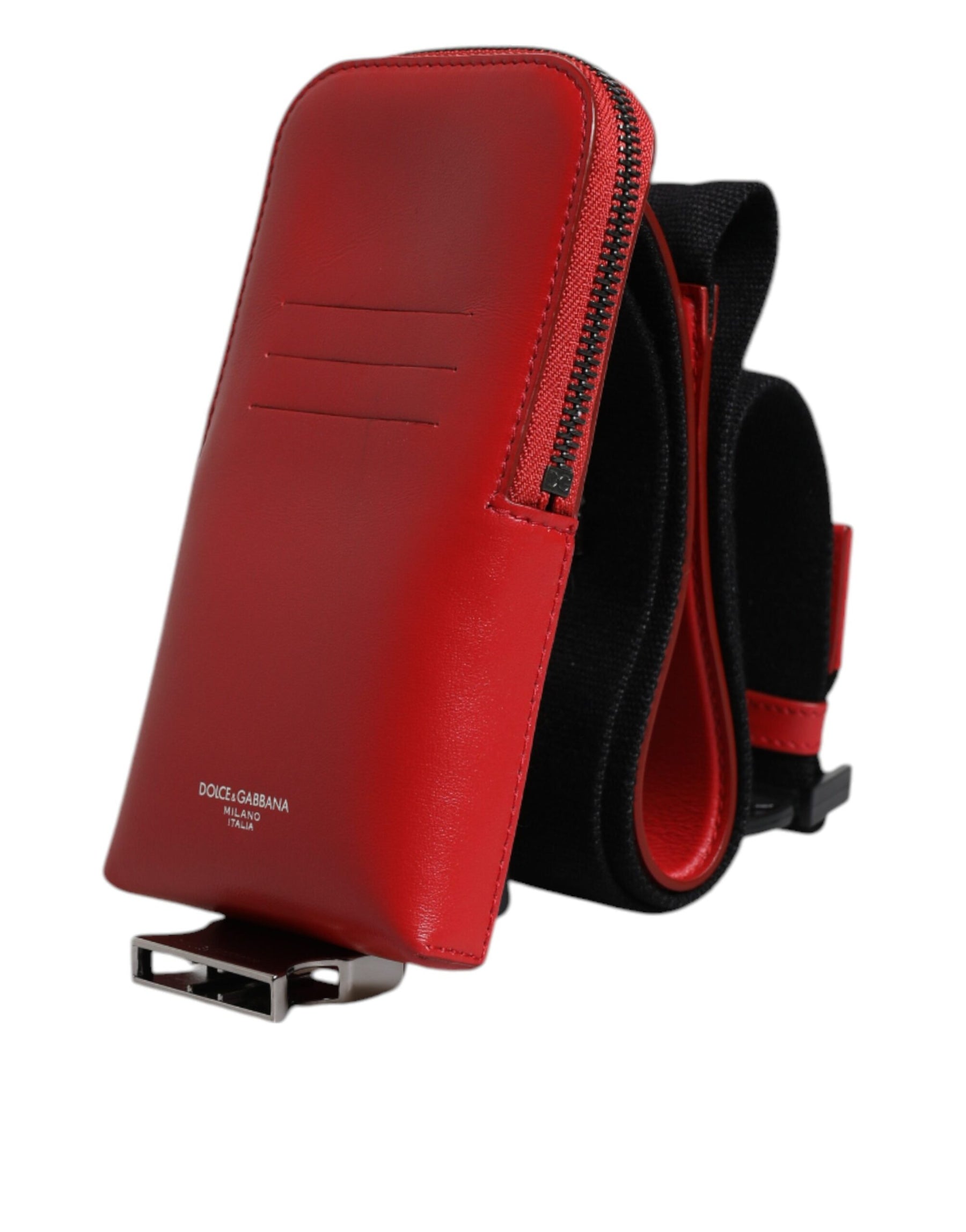 Dolce & Gabbana Red Leather Logo Zip Around Card Holder Wide Strap Wallet (Copy) | Regal Royce