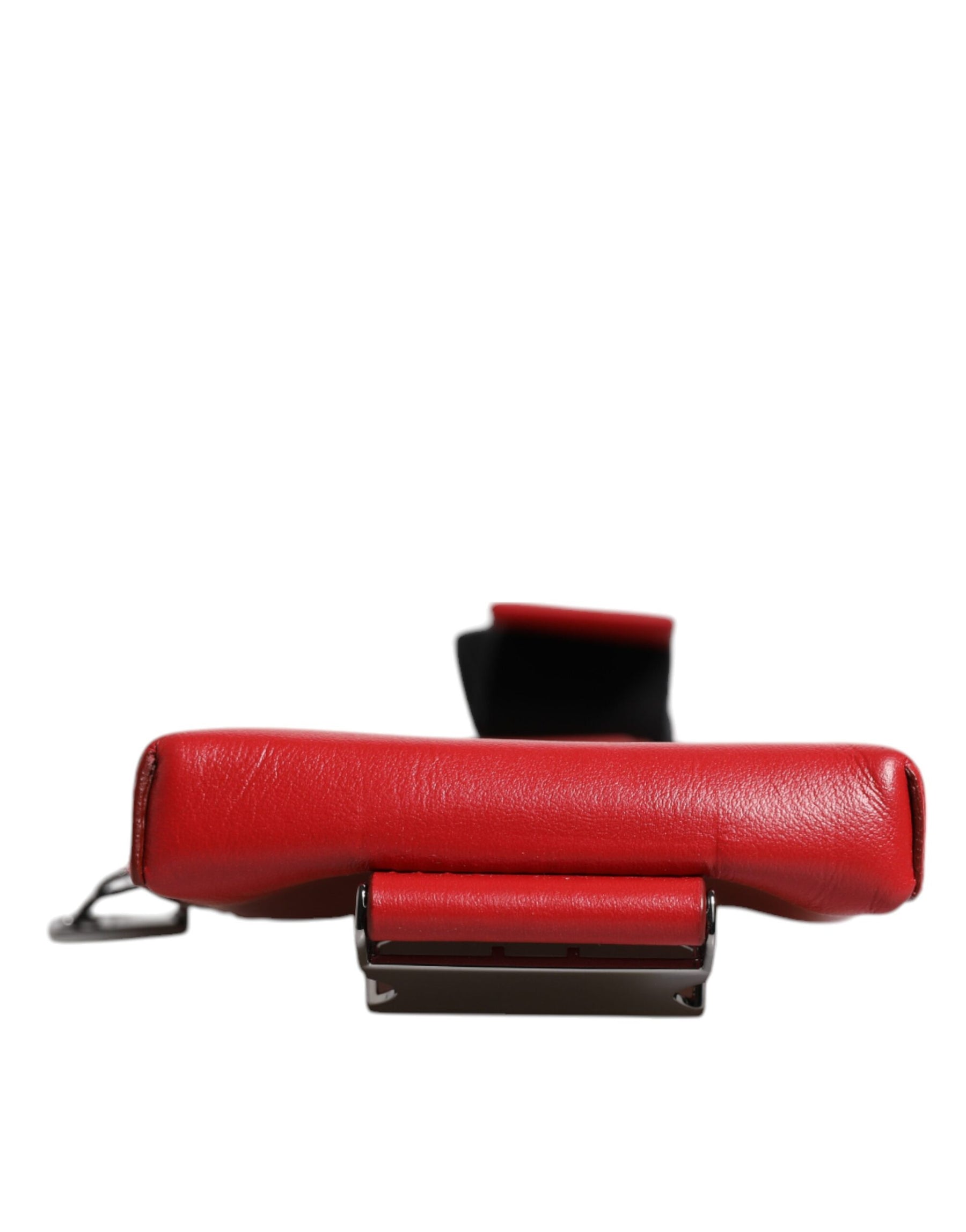 Dolce & Gabbana Red Leather Logo Zip Around Card Holder Wide Strap Wallet | Regal Royce