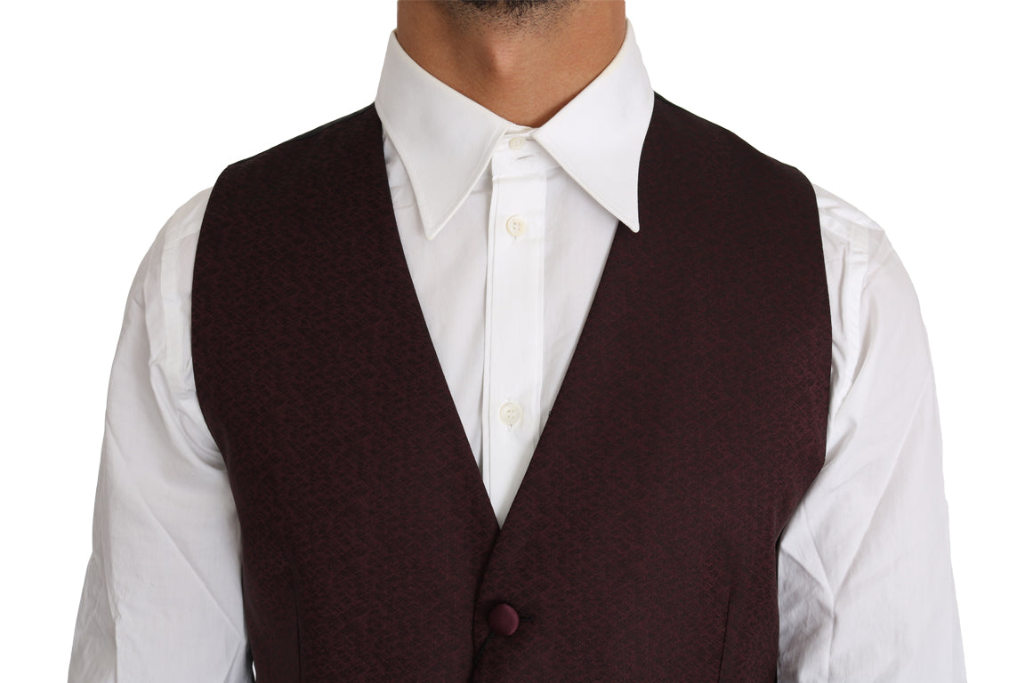 Dolce & Gabbana Purple Pattern Wool Silk Waistcoat Vest | Regal Royce