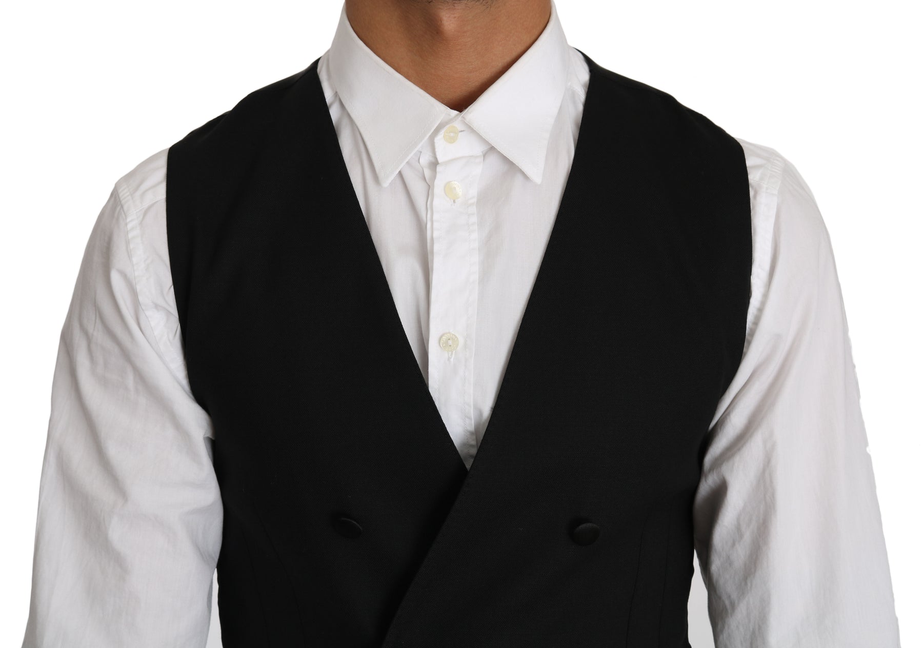 Dolce & Gabbana Gray Wool Double Breasted Waistcoat Vest | Regal Royce