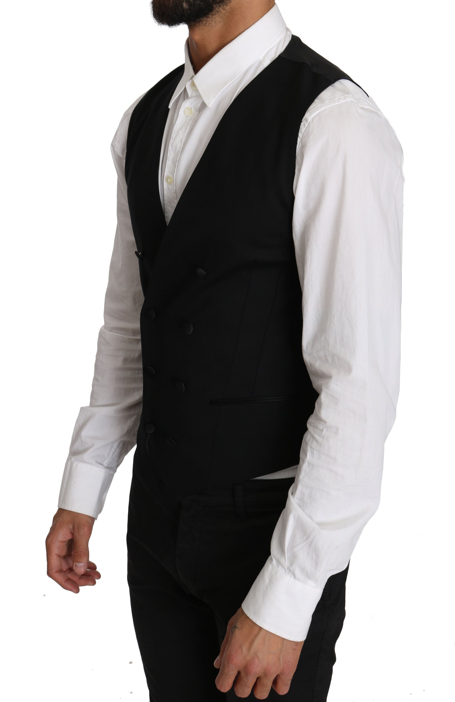 Dolce & Gabbana Gray Wool Double Breasted Waistcoat Vest | Regal Royce