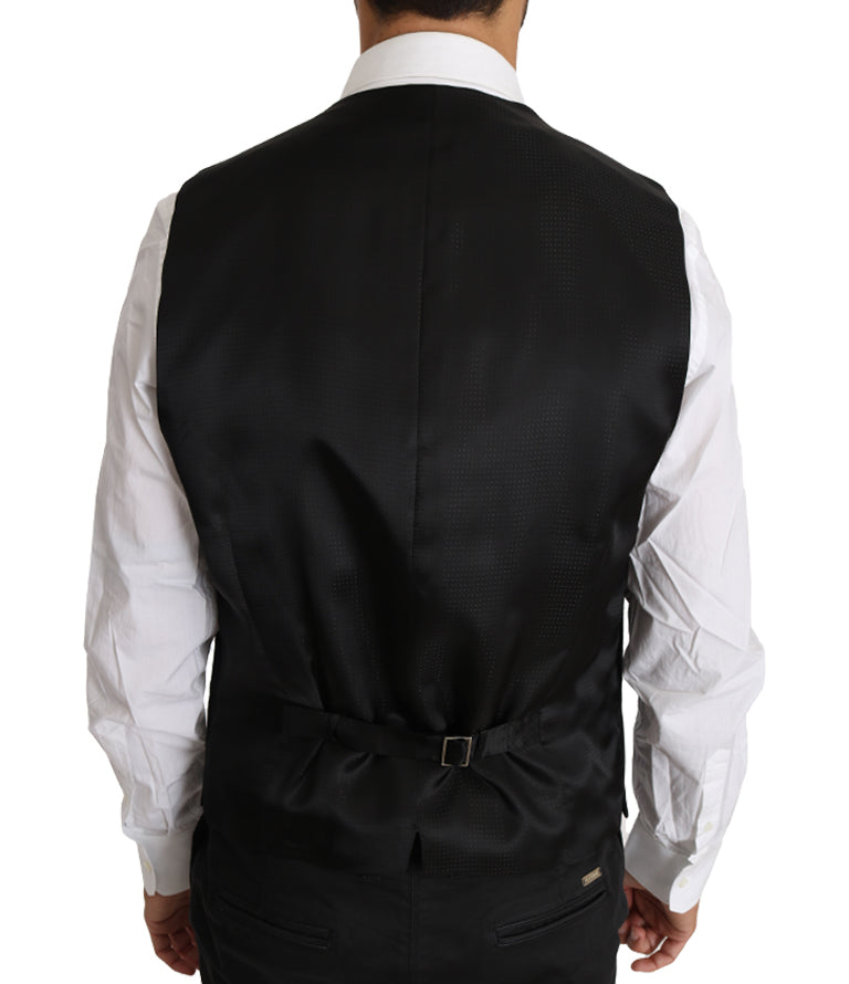 Dolce & Gabbana Gray Wool Silk Waistcoat Vest | Regal Royce