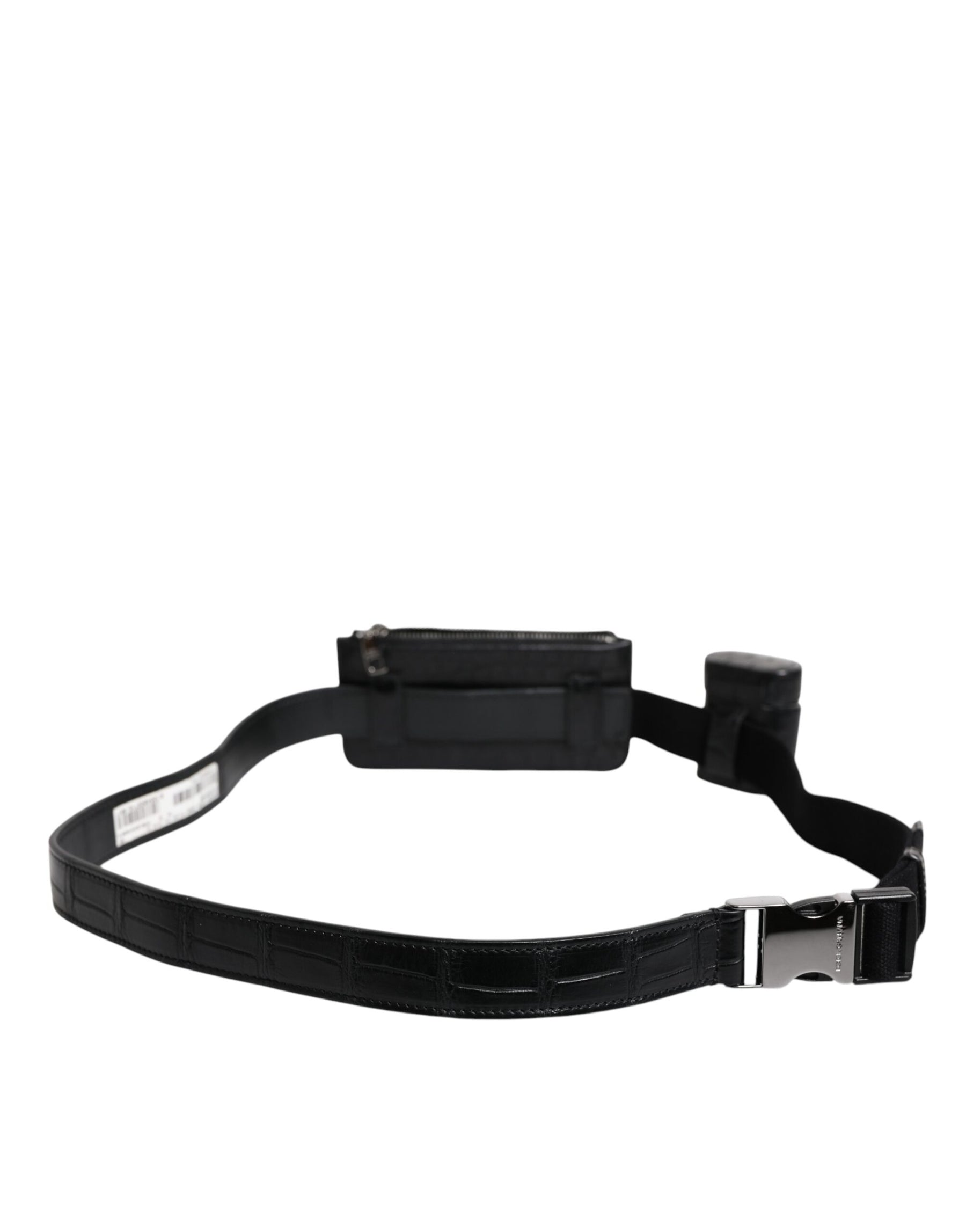 Dolce & Gabbana Black Alligator Leather Airpods Case Coin Purse Wallet | Regal Royce