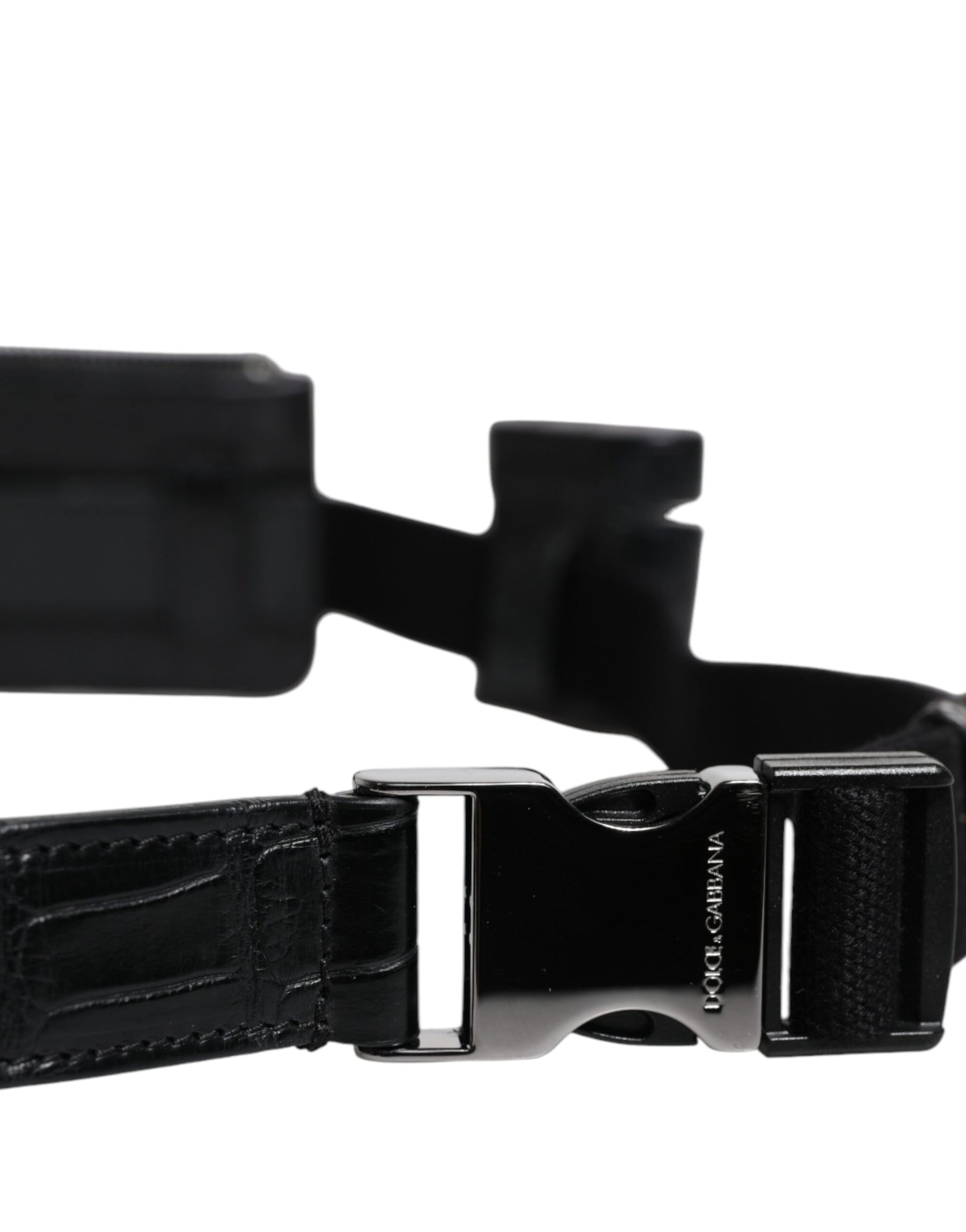 Dolce & Gabbana Black Alligator Leather Airpods Case Coin Purse Wallet | Regal Royce