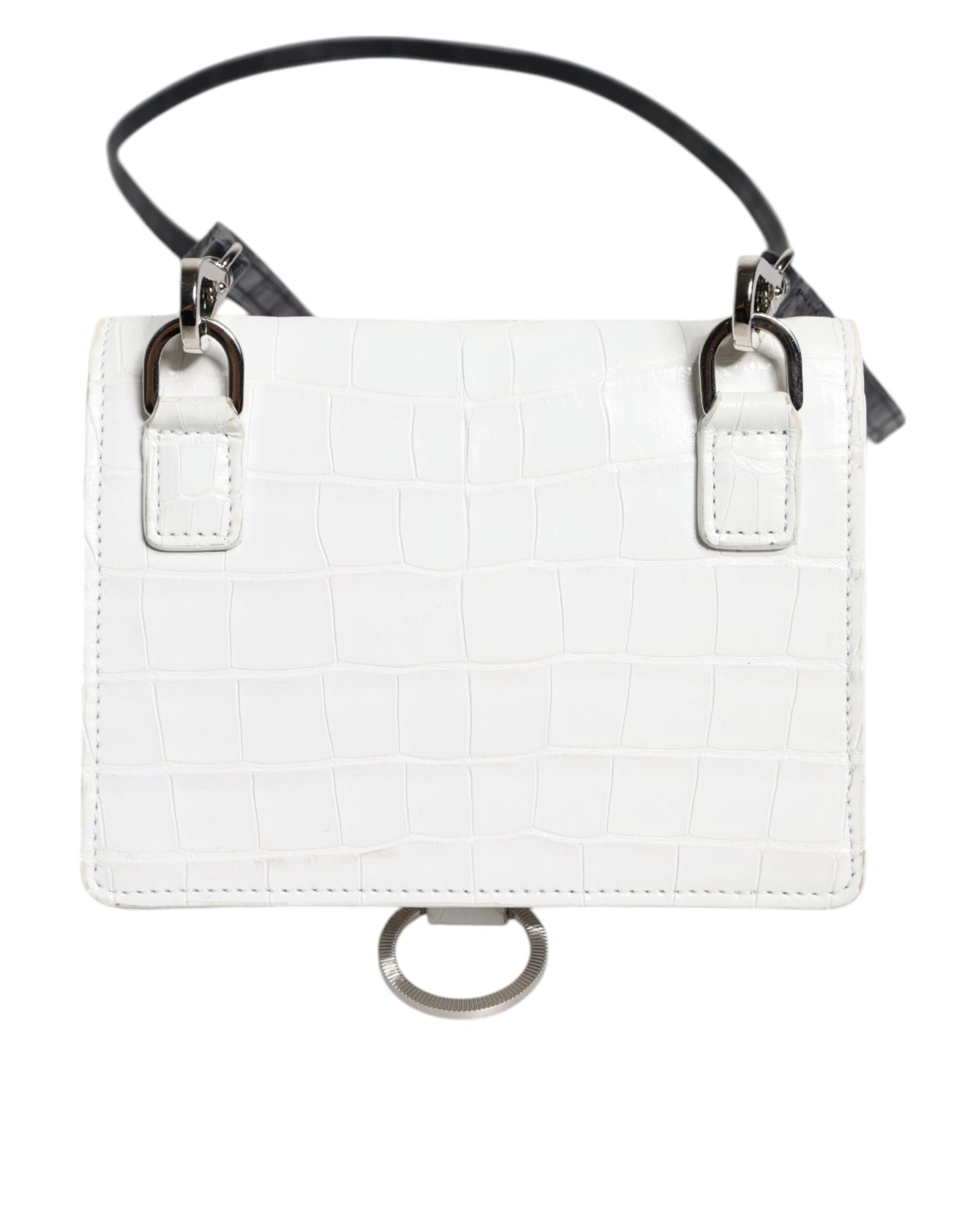 Dolce & Gabbana White Blue Leather Bifold Crossbody Sling Wallet | Regal Royce