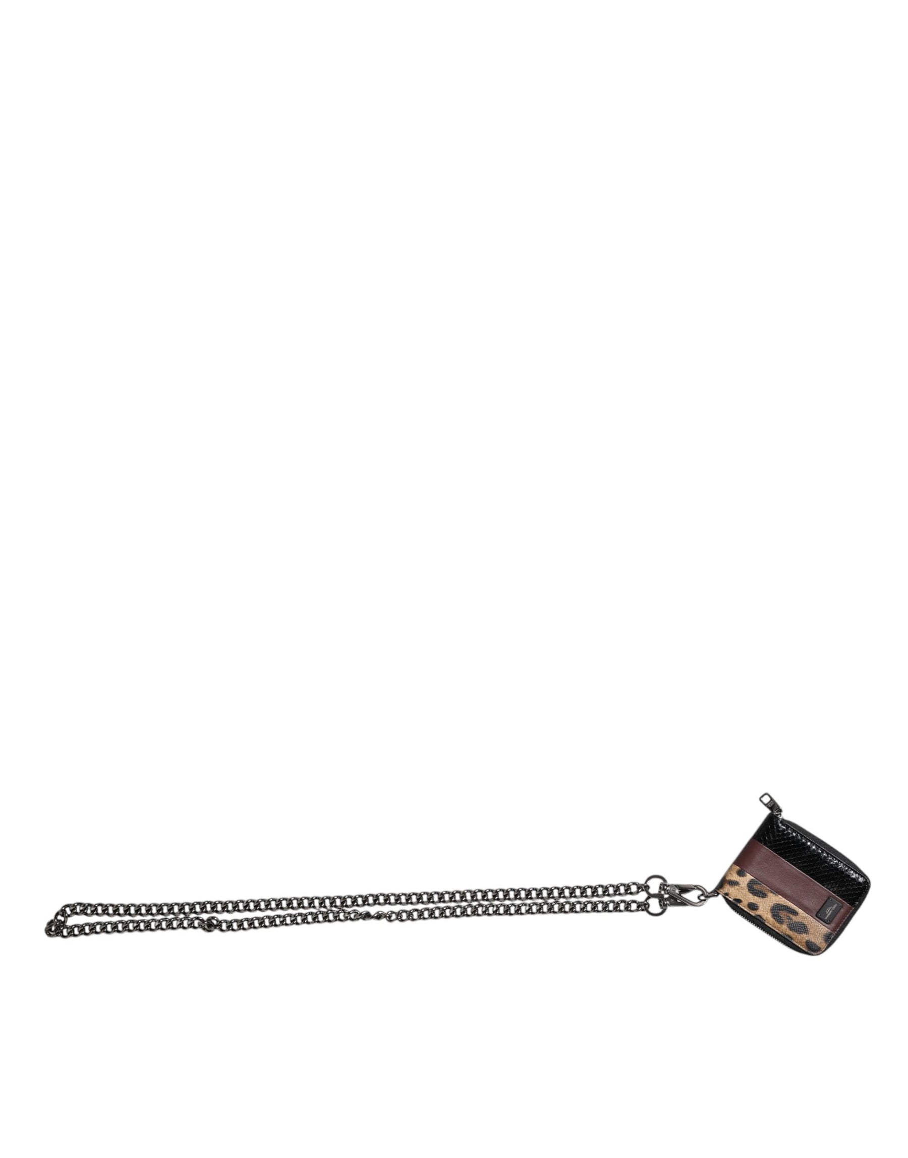 Dolce & Gabbana Multicolor Leopard Leather DG Bifold Card Holder Wallet | Regal Royce